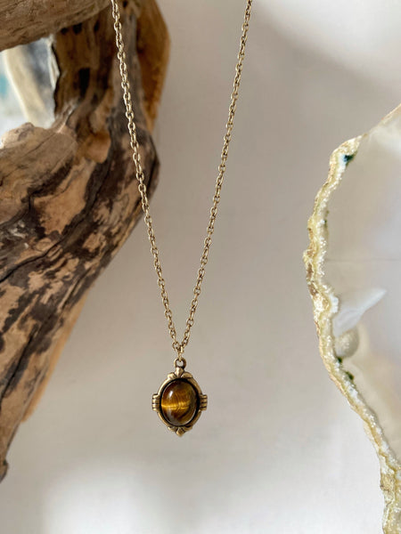 tiger eye gold necklace