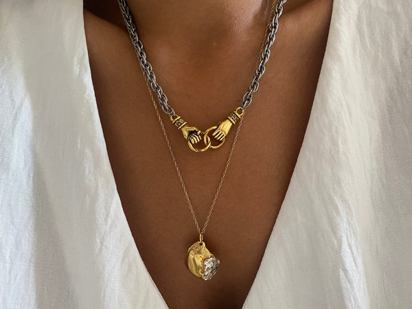 mixed metal necklace
