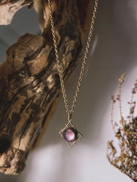vintage gold amethyst necklace