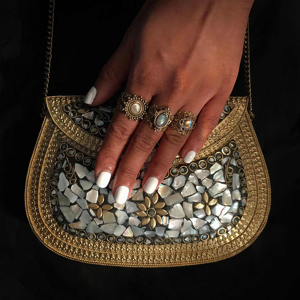 metal pearl bag