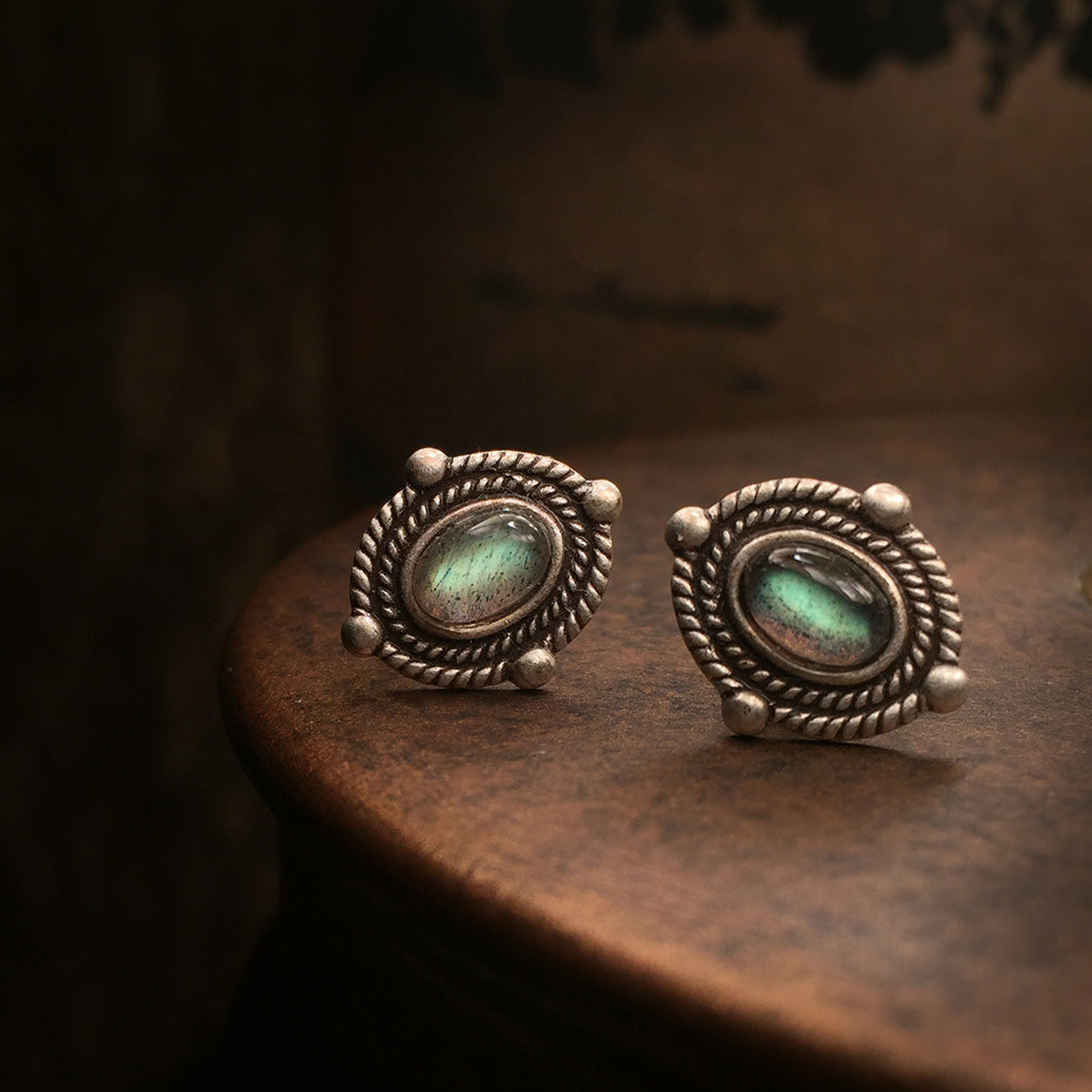 shira labradorite silver studs