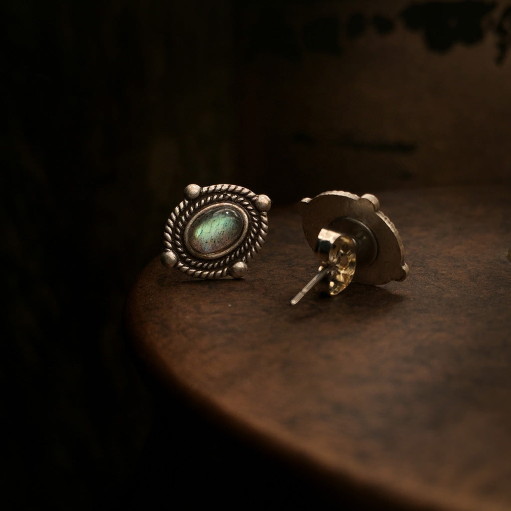 vintage labradorite earrings