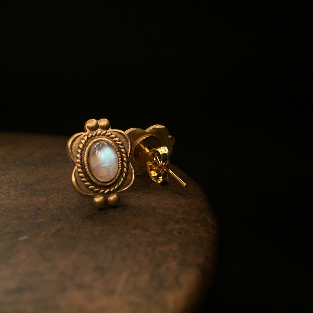 rainbow moonstone earrings