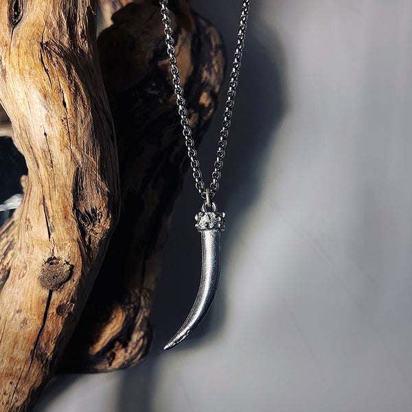 sterling silver plated horn pendant