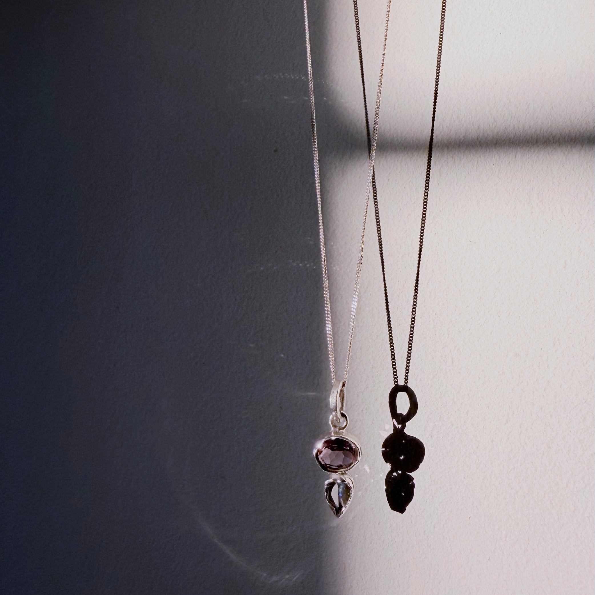 amethyst and blue topaz sterling silver pendant