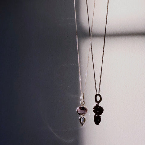 amethyst and blue topaz sterling silver pendant