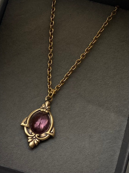 aria gold amethyst pendant