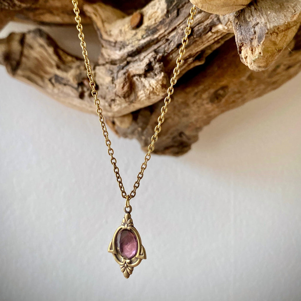 aria purple amethyst necklace