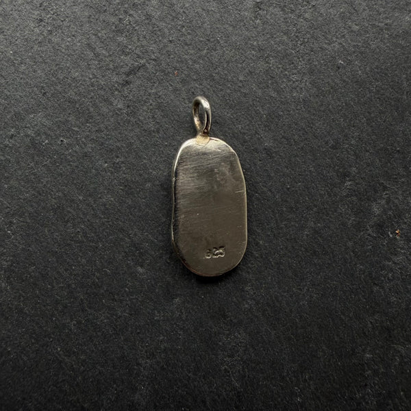 Back of handcrafted sterling silver Yin Yang talisman pendant