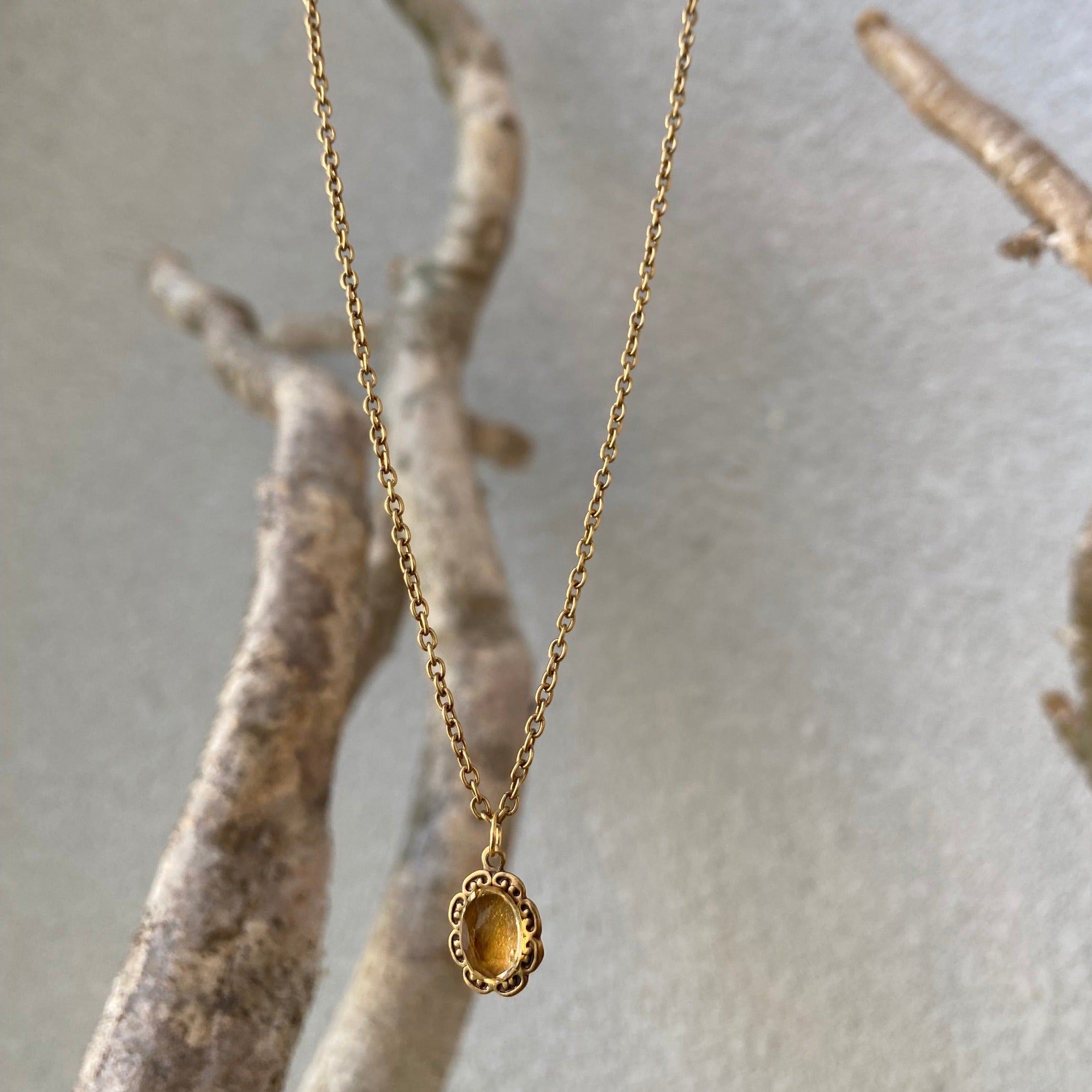 citrine gold necklace