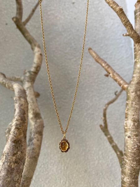 dahlia gold vintage necklace