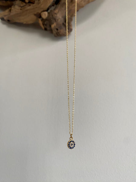 dainty gold evil eye necklace
