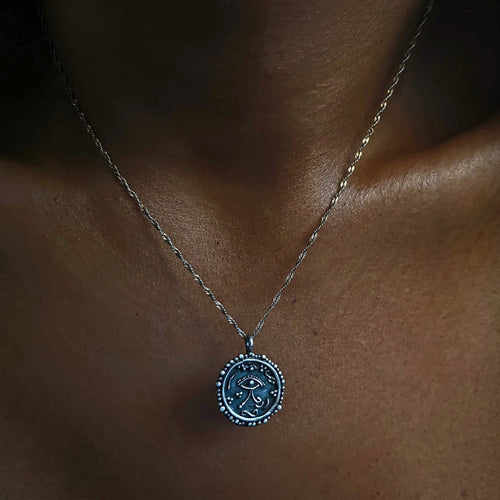 Antique Sterling Silver Eye of Horus Talisman