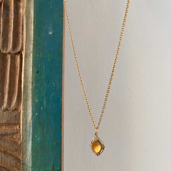isla handmade gold citrine necklace