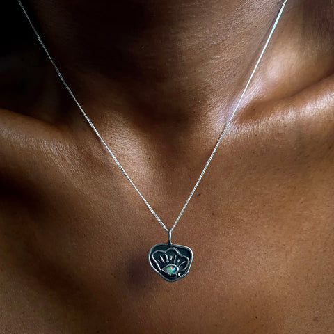 evil eye opal pendant