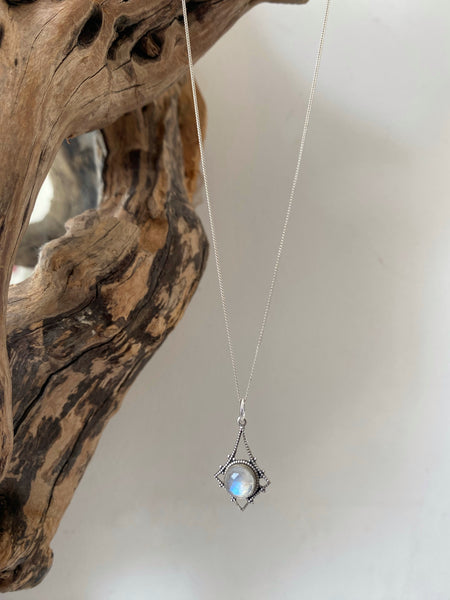 ophelia fine silver moonstone necklace