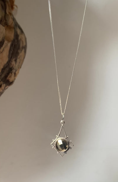 handmade pyrite necklace