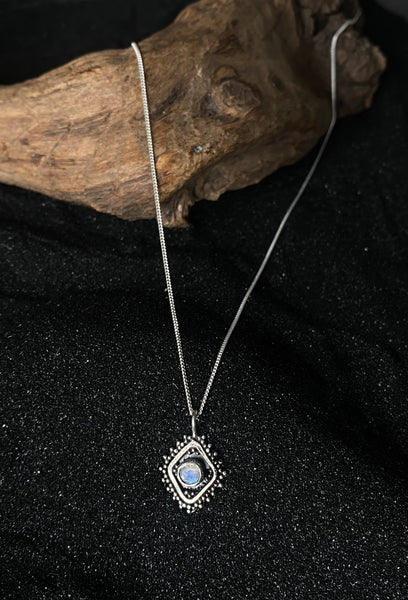 recycled silver moonstone necklace