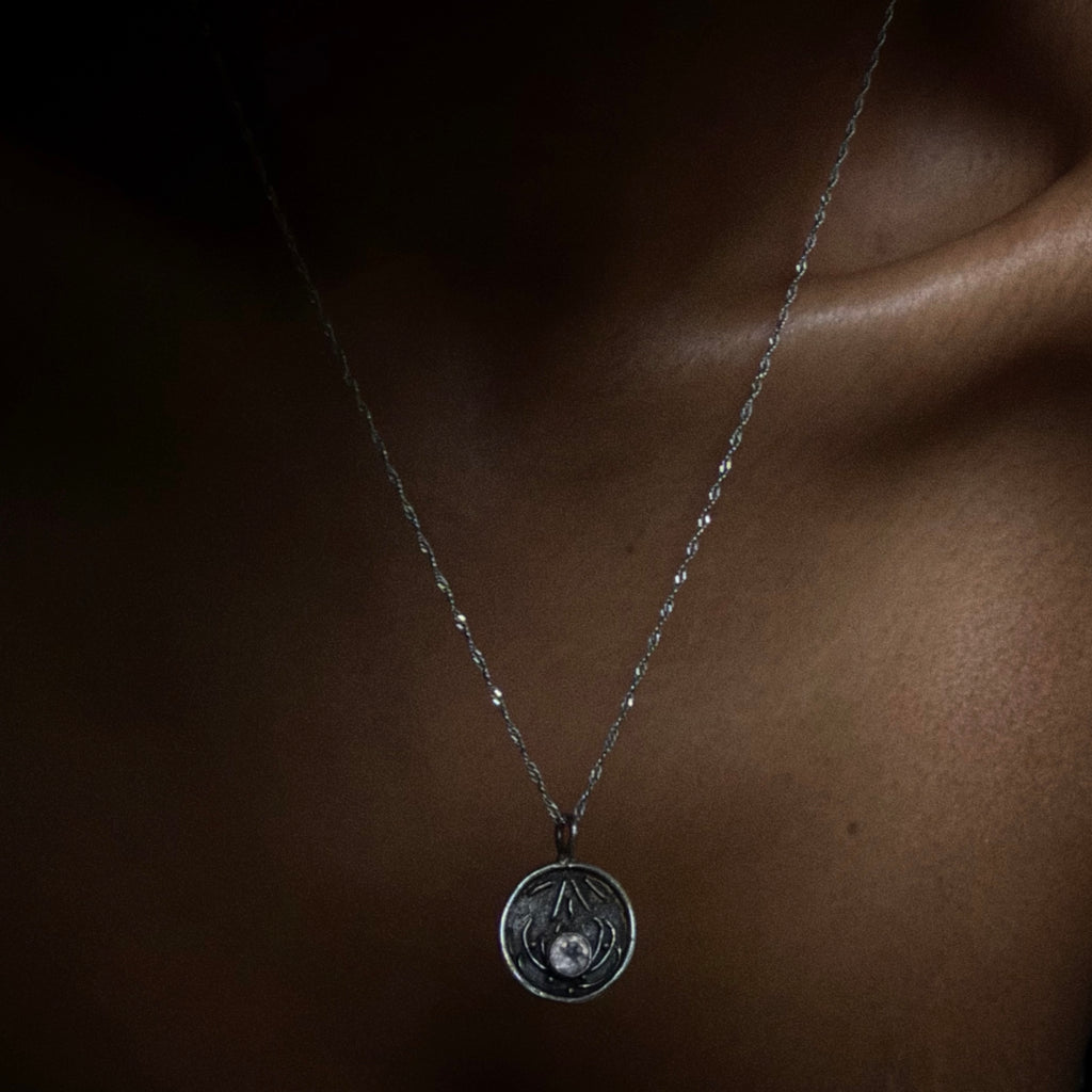 rose quartz lotus sterling silver necklace handcrafted in bali