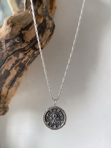 recycled silver tanzanite necklace