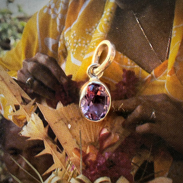 recycled sterling silver amethyst pendant handcrafted in bali