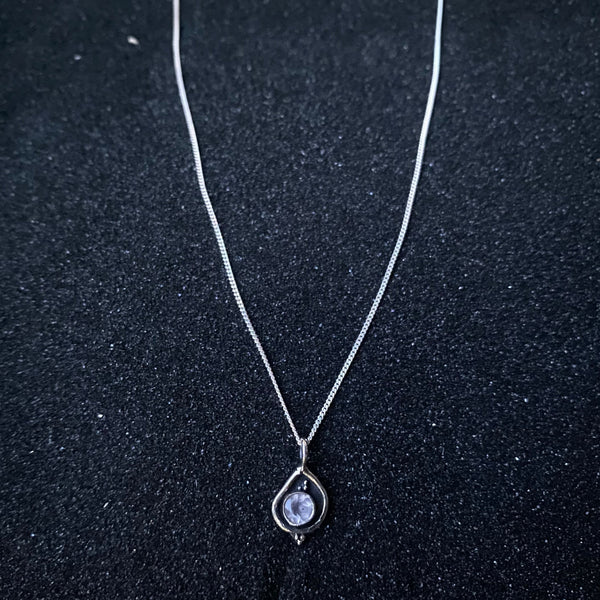 sterling silver rose quartz necklace