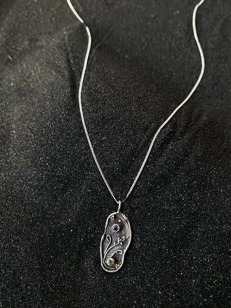 dali yin yang silver necklace