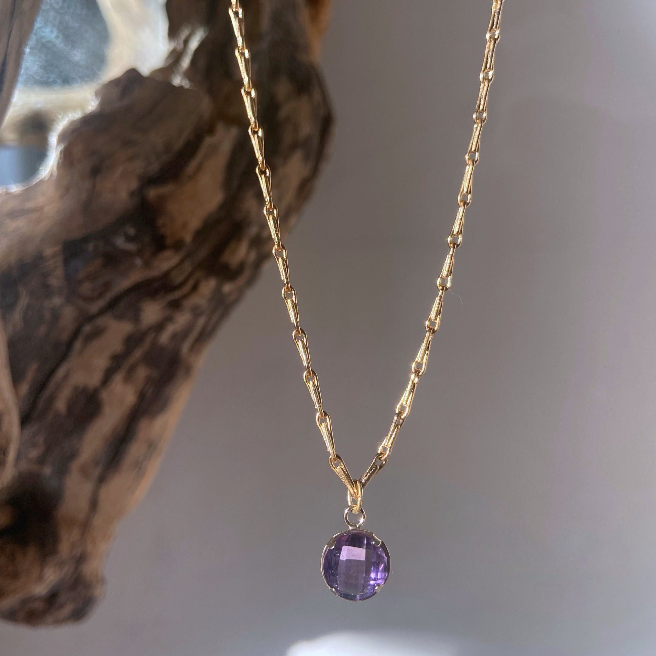 gold amethyst necklace