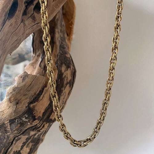 Antique Gold Chunky Rope Chain Necklace