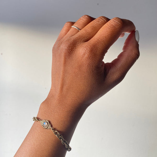 chunky gold moonstone bracelet
