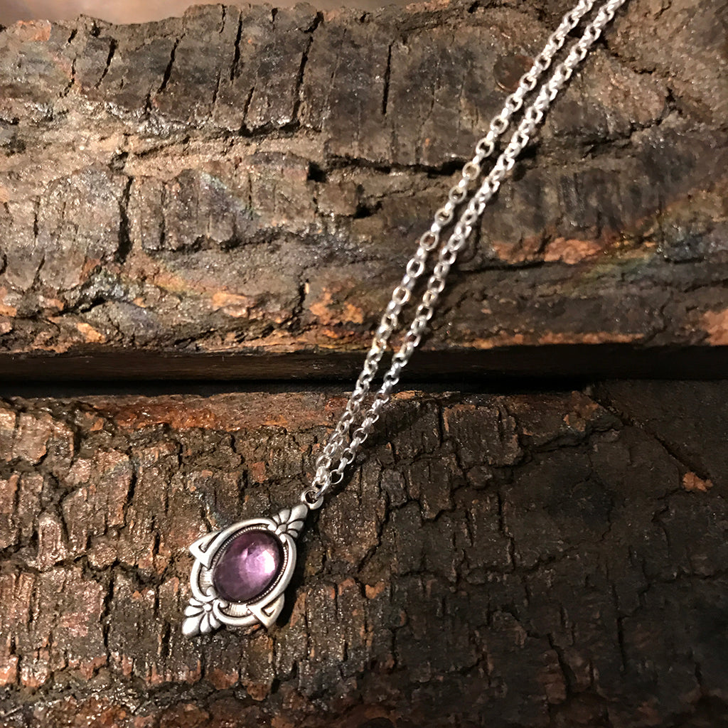 silver amethyst necklace