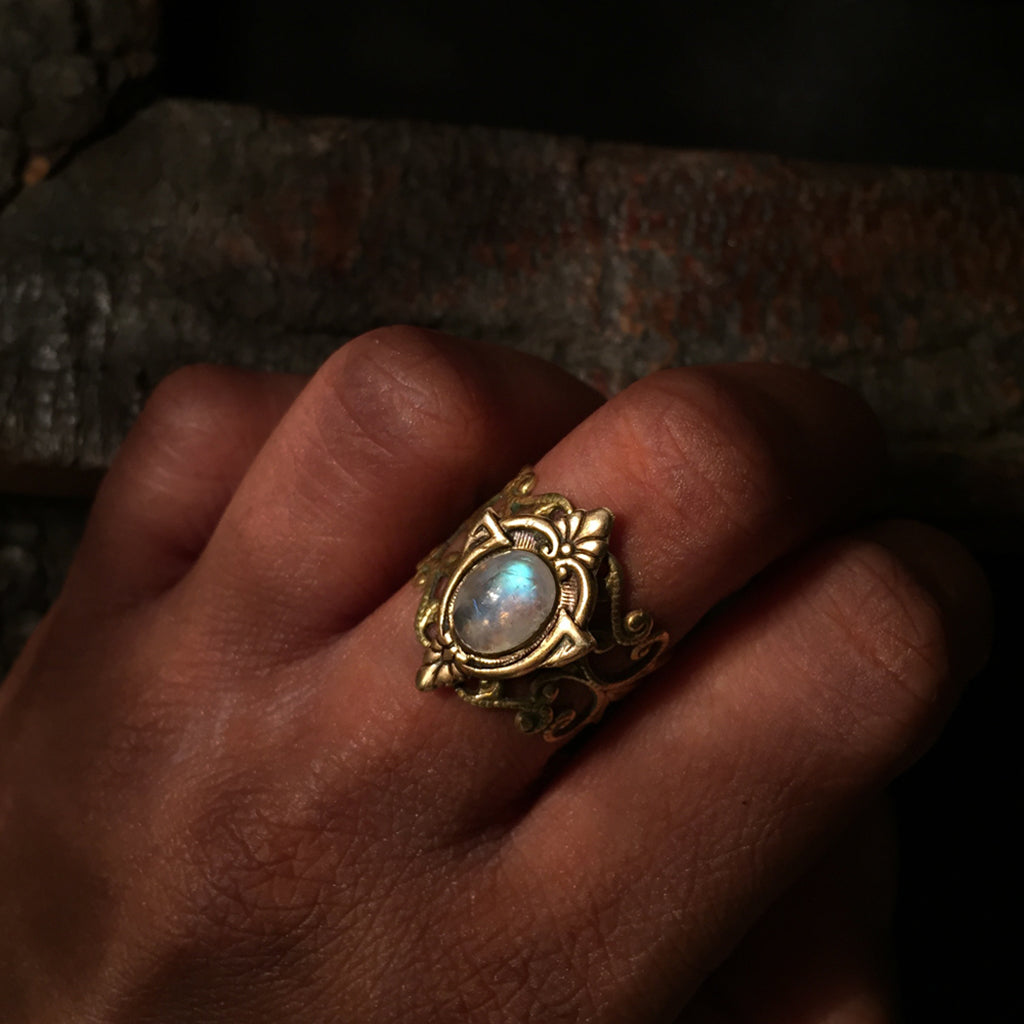 Gothic moonstone store ring