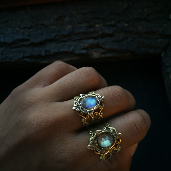 vintage labradorite rings