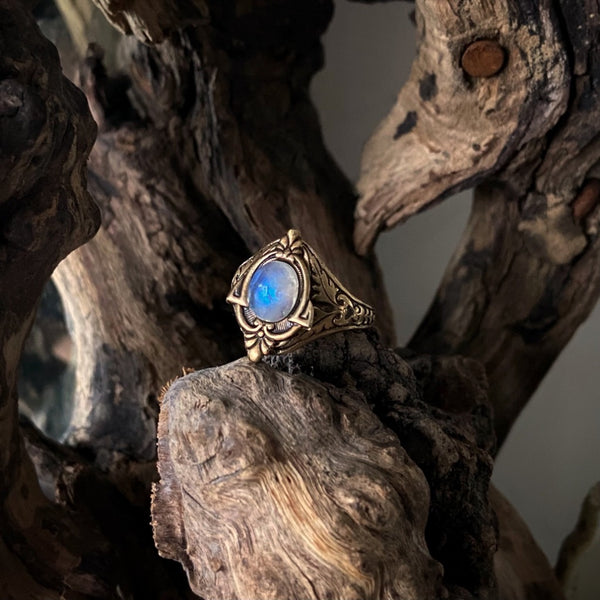 gothic moonstone ring