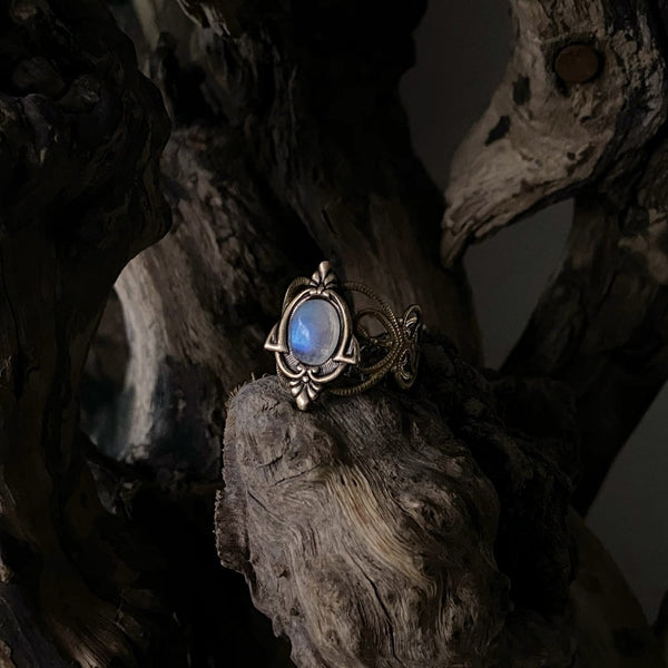 baroque style moonstone ring