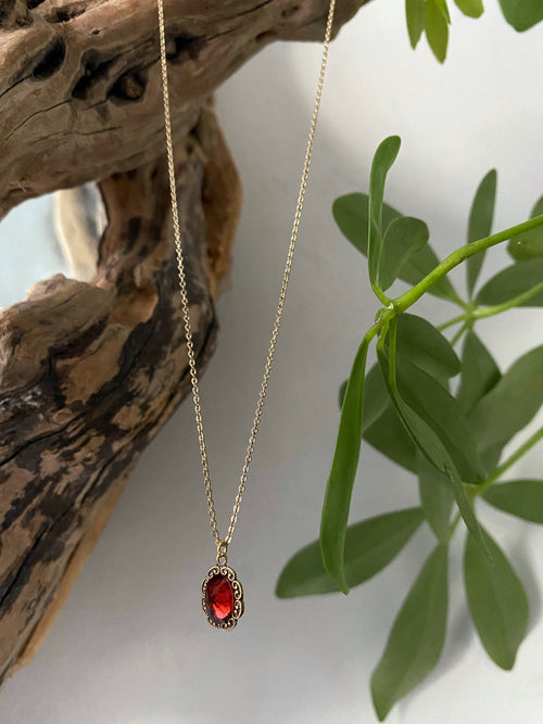 antique gold garnet necklace