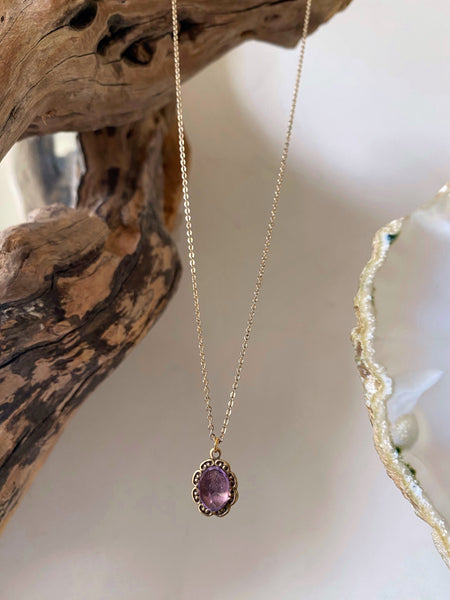 gold amethyst necklace