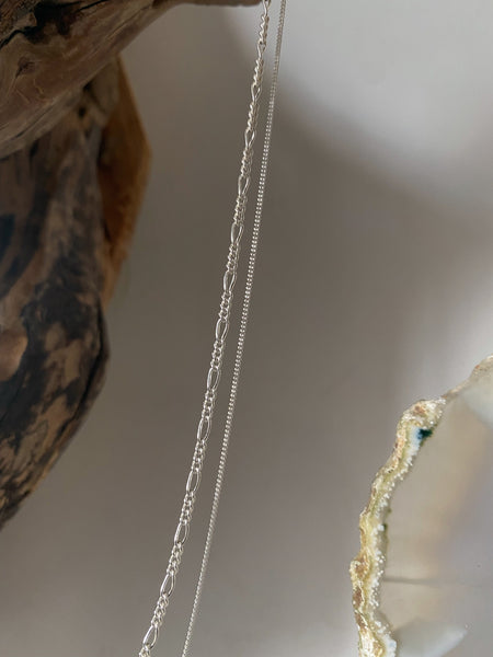fine silver and figaro necklaces