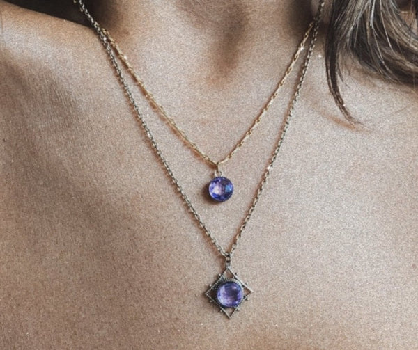 amethyst gold necklaces