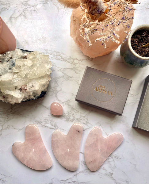 rose quartz gua sha tools