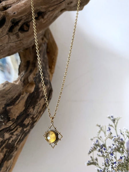 Ophelia Citrine Antique Gold Necklace