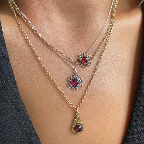 garnet layering necklaces for valentine's day