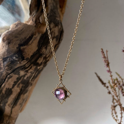 amethyst gold necklace