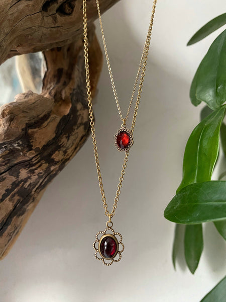 red garnet necklaces