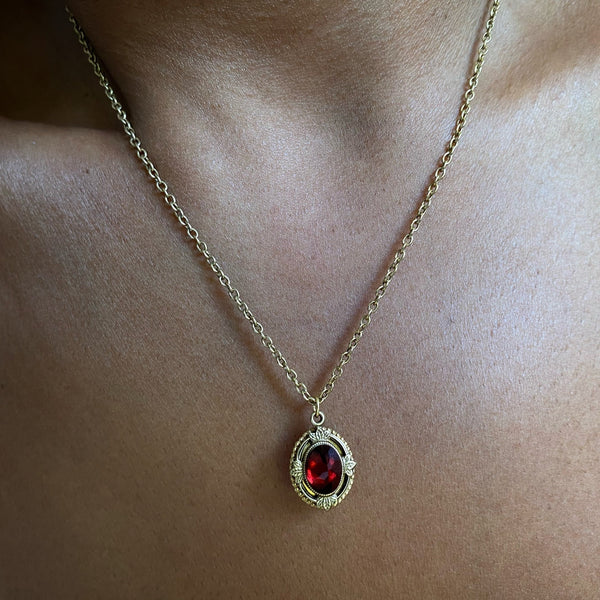 ruby antique gold garnet necklace