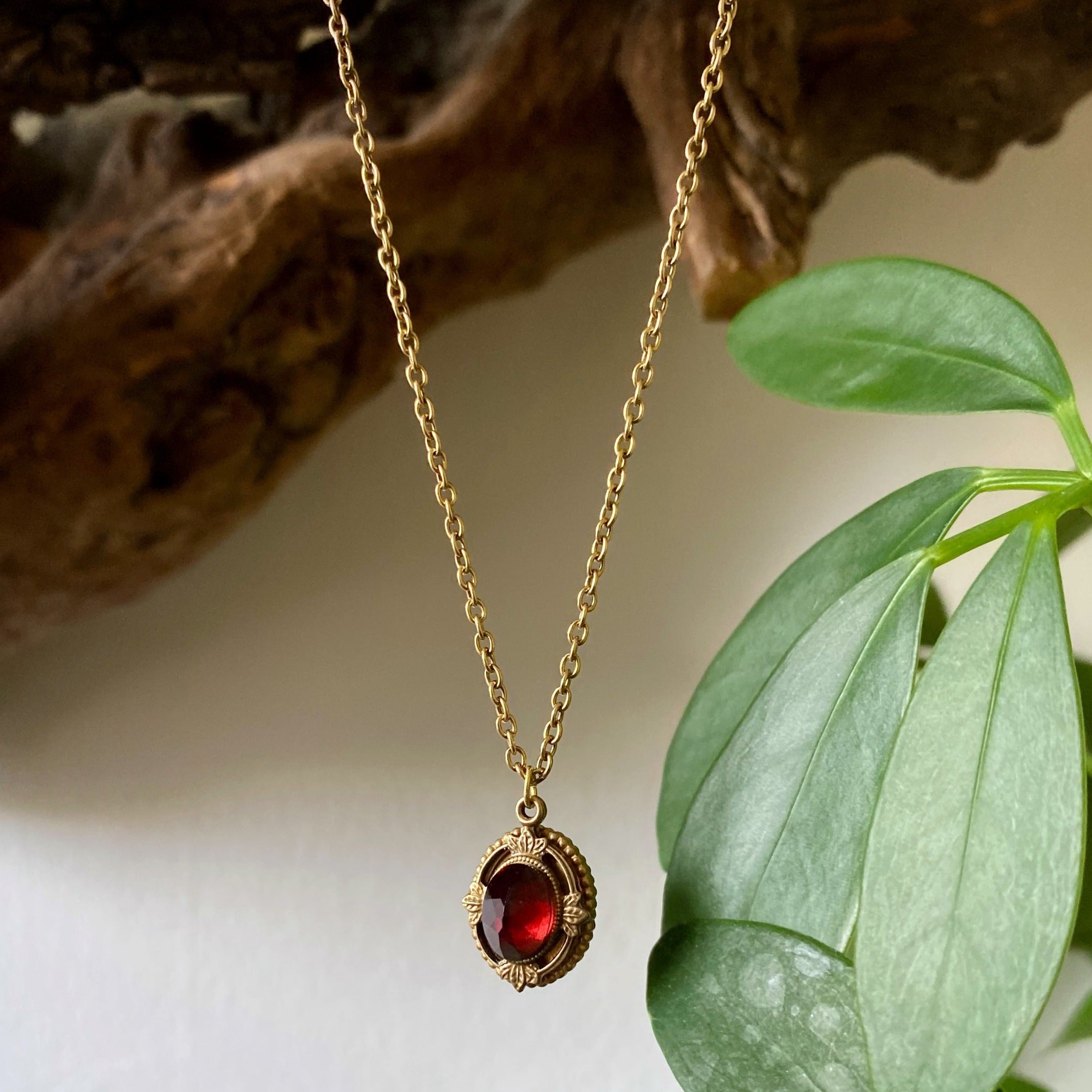 ruby garnet necklace