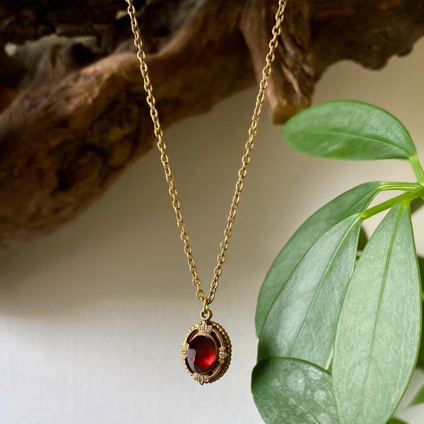 ruby garnet necklace