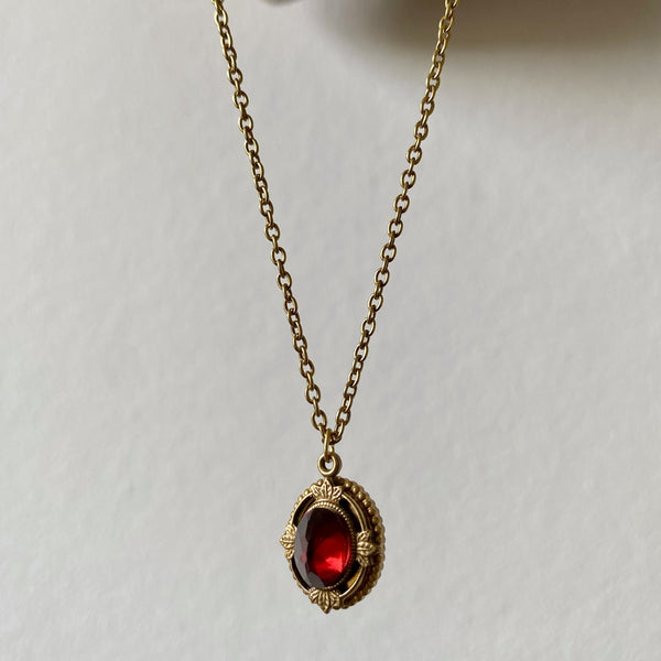 ruby red garnet necklace