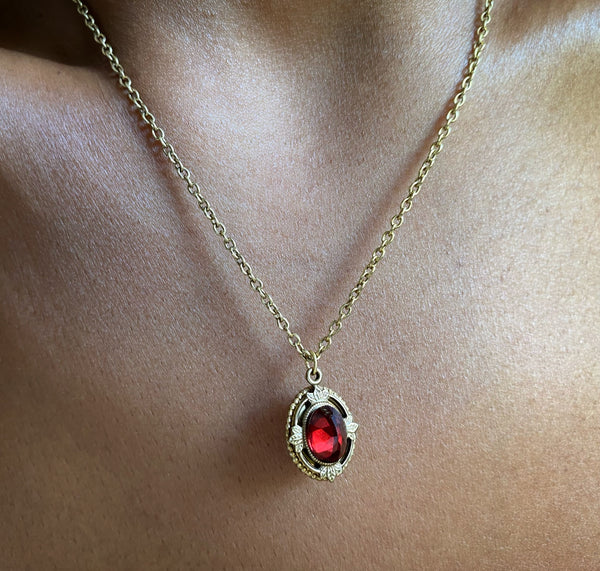 ruby vintage garnet necklace
