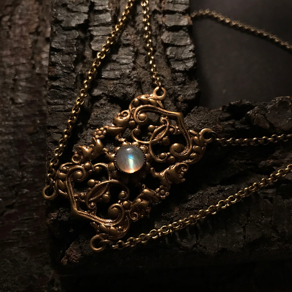 rainbow moonstone necklace